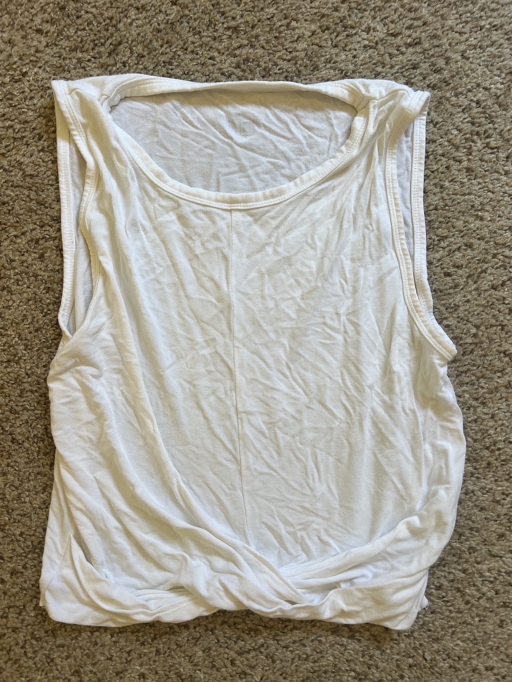 White Twist-Hem Sleeveless Tank Top
